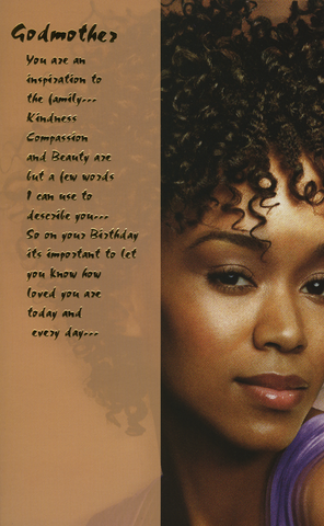 Ethnic birthday card for black Godmother