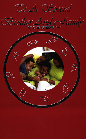 Brother and Family black greeting card for Christmas