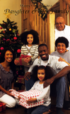 Black daughter and family christmas card