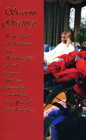 Seasons Greetings black Christmas card