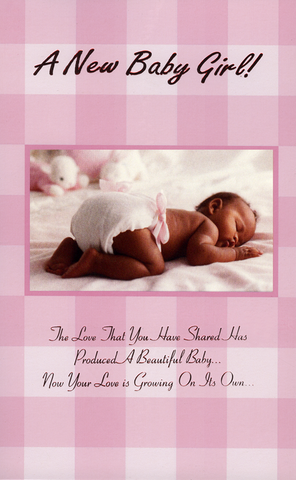 Ethnic greeting card for birth of a baby girl