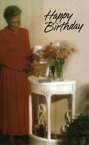Open ethnic birthday card for black female