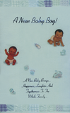 Ethnic greeting card for birth of a baby boy
